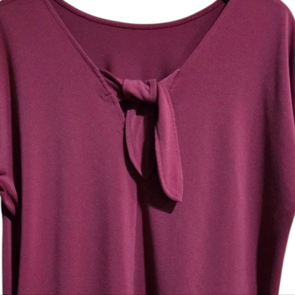 Banana Republic Women's Size Medium Casual Burgundy Top With Cute Tie Back - Picture 6 of 6